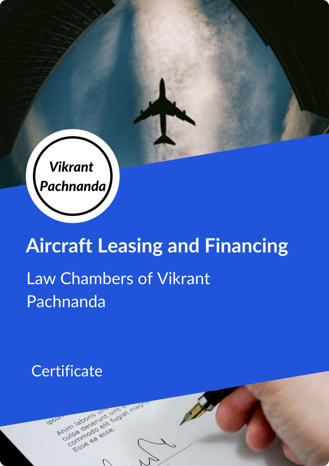 Certificate in Aircraft Leasing and Financing